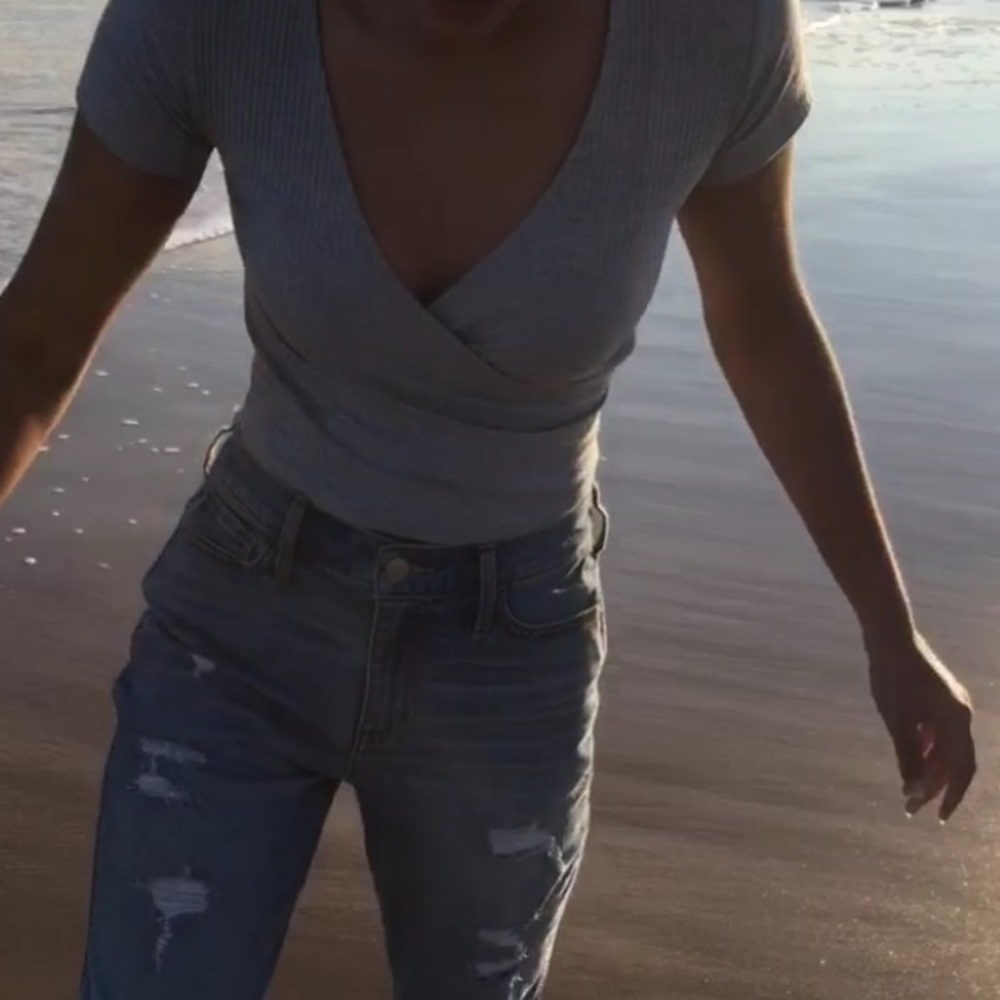Gray Crop Top